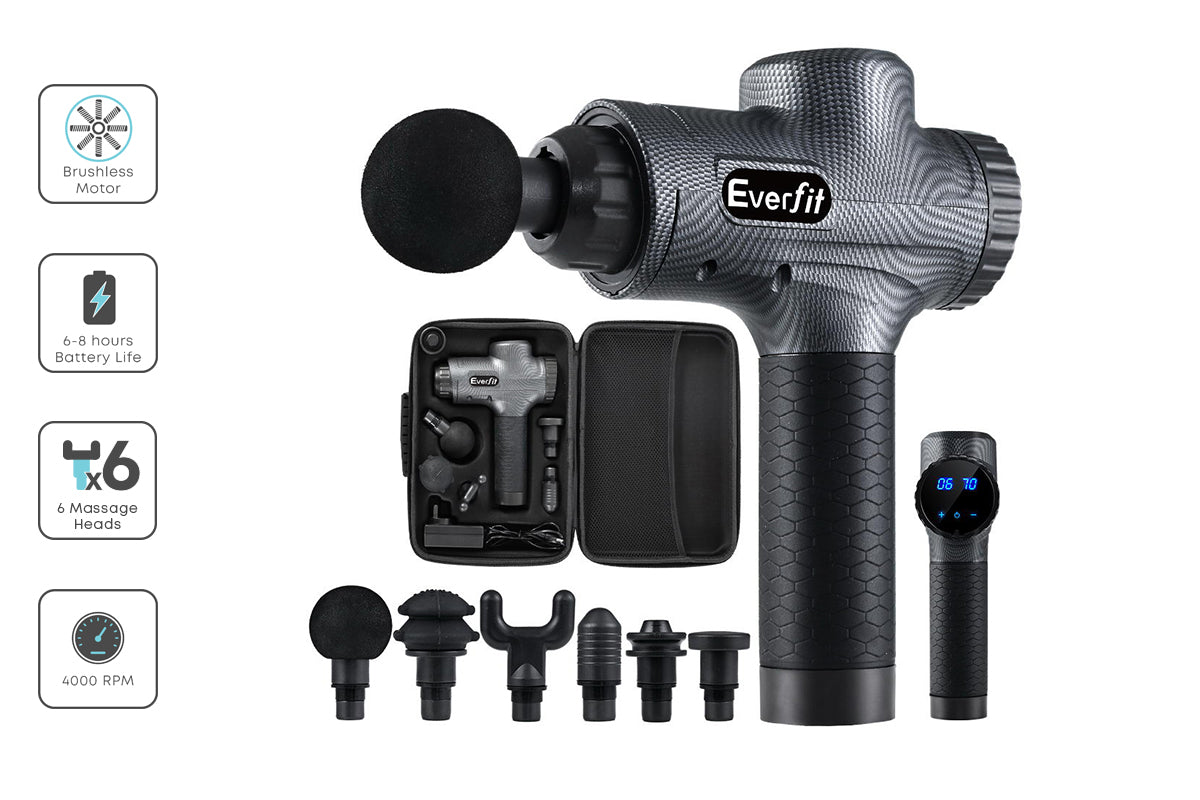 NNEDSZ Massagepistol med 6 huvuden, vibrationsmassage, muskelslagverk, vävnadsterapi